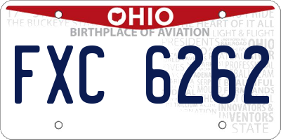 OH license plate FXC6262