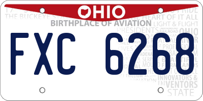OH license plate FXC6268