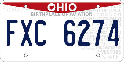 OH license plate FXC6274