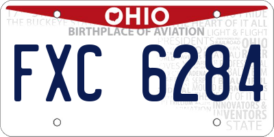 OH license plate FXC6284