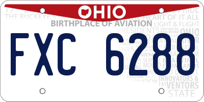 OH license plate FXC6288