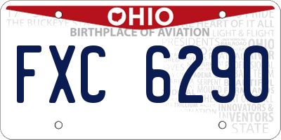 OH license plate FXC6290