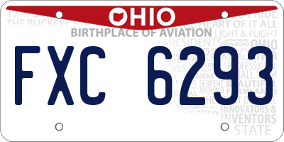 OH license plate FXC6293