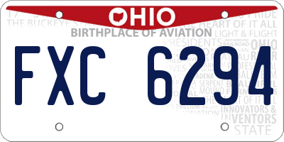 OH license plate FXC6294