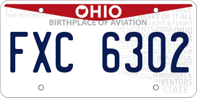 OH license plate FXC6302