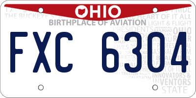 OH license plate FXC6304