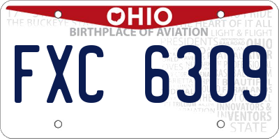 OH license plate FXC6309