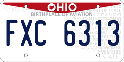 OH license plate FXC6313