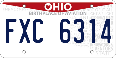 OH license plate FXC6314