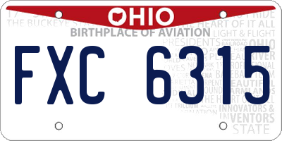 OH license plate FXC6315