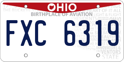 OH license plate FXC6319