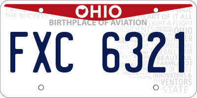 OH license plate FXC6321