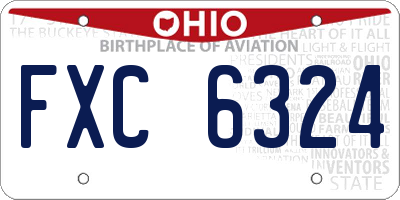 OH license plate FXC6324