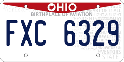 OH license plate FXC6329