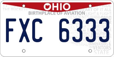 OH license plate FXC6333