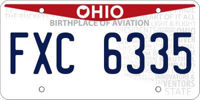 OH license plate FXC6335