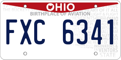 OH license plate FXC6341