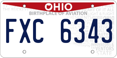 OH license plate FXC6343