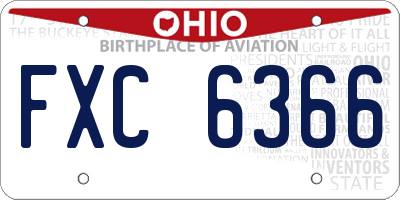 OH license plate FXC6366