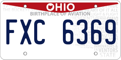 OH license plate FXC6369
