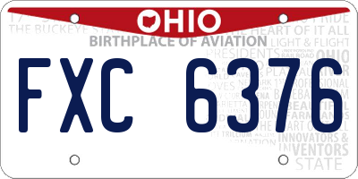 OH license plate FXC6376