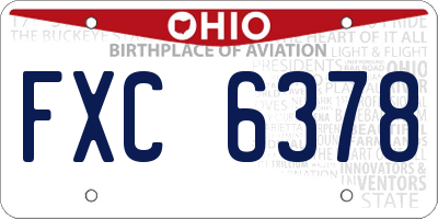 OH license plate FXC6378
