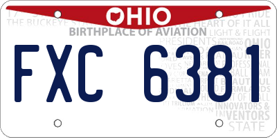 OH license plate FXC6381