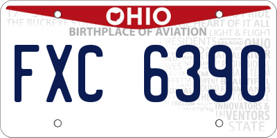 OH license plate FXC6390