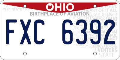 OH license plate FXC6392