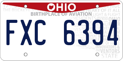 OH license plate FXC6394