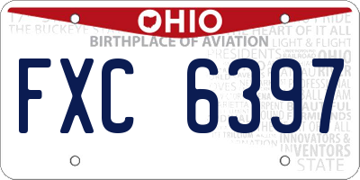 OH license plate FXC6397