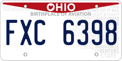 OH license plate FXC6398