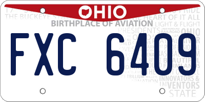 OH license plate FXC6409