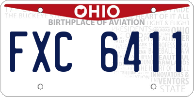 OH license plate FXC6411