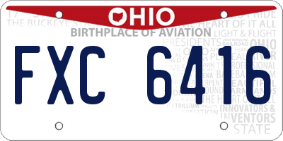OH license plate FXC6416