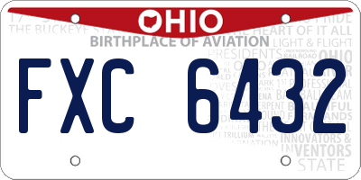 OH license plate FXC6432