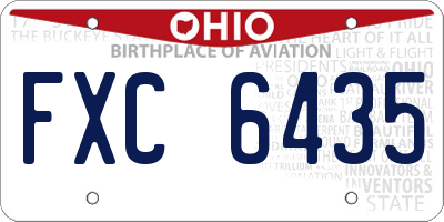 OH license plate FXC6435