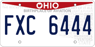 OH license plate FXC6444