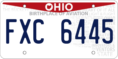 OH license plate FXC6445