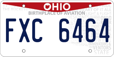 OH license plate FXC6464