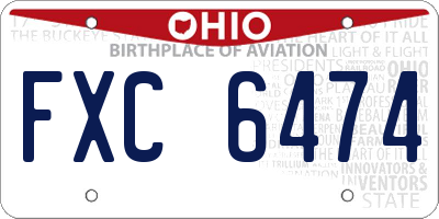 OH license plate FXC6474