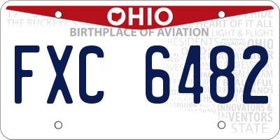 OH license plate FXC6482