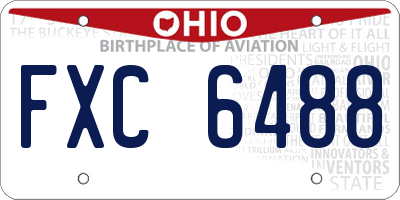 OH license plate FXC6488