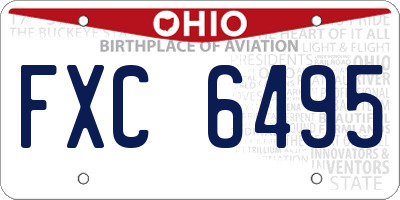 OH license plate FXC6495