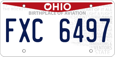 OH license plate FXC6497