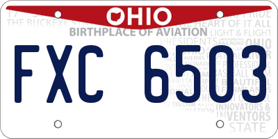 OH license plate FXC6503