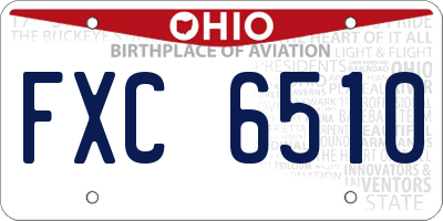 OH license plate FXC6510