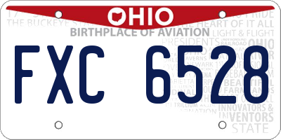 OH license plate FXC6528