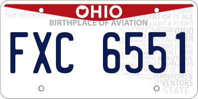 OH license plate FXC6551