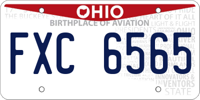 OH license plate FXC6565